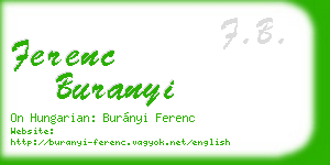 ferenc buranyi business card